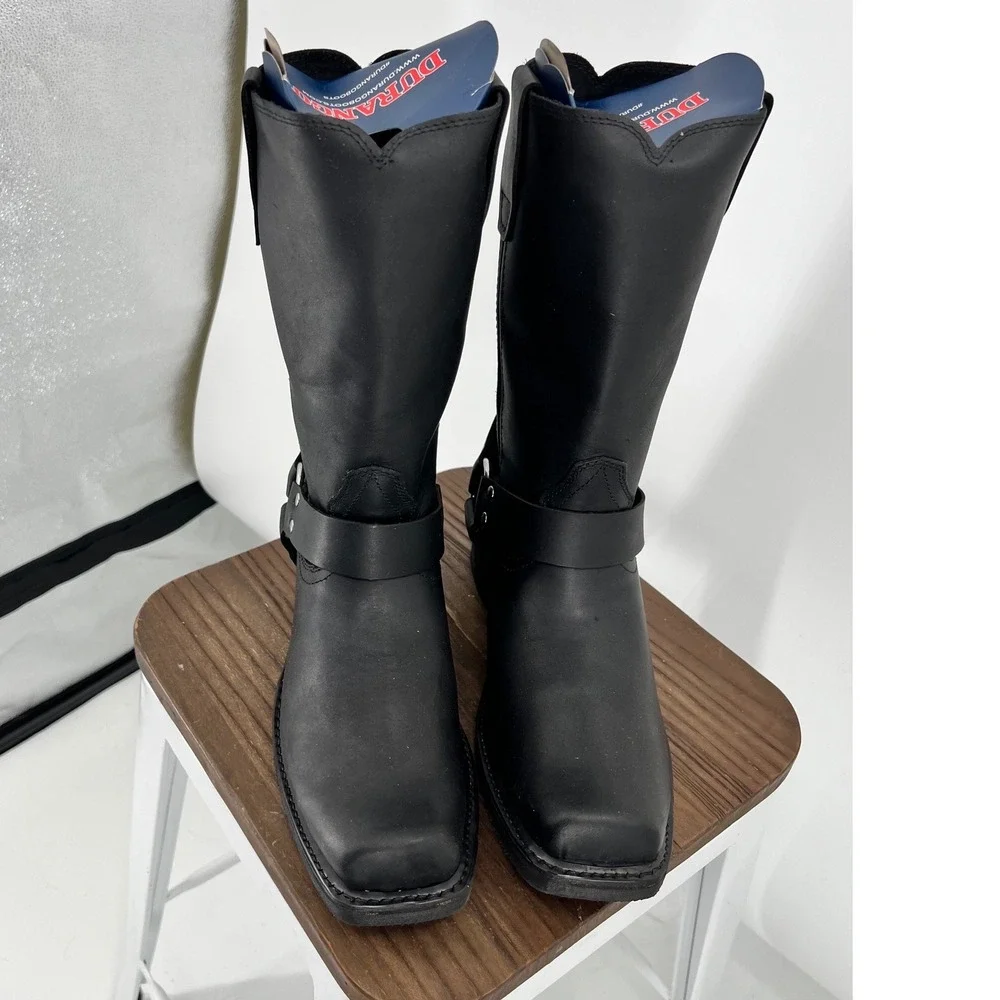 Durango Mens 11 Inch Harness Boot Black Leather Square Toe Biker DB510 9EE